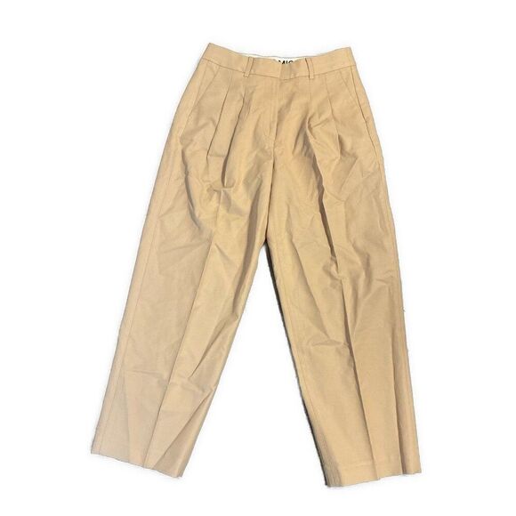 michael kors khaki Beige pleated trousers womens straight leg High Rise 2 Xs - Picture 2 of 5
